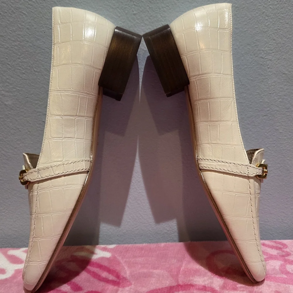 Women's Tom Ford Whitney Crocodile Chain Loafer, Size 37.5 NWOB - Picture 4 of 11